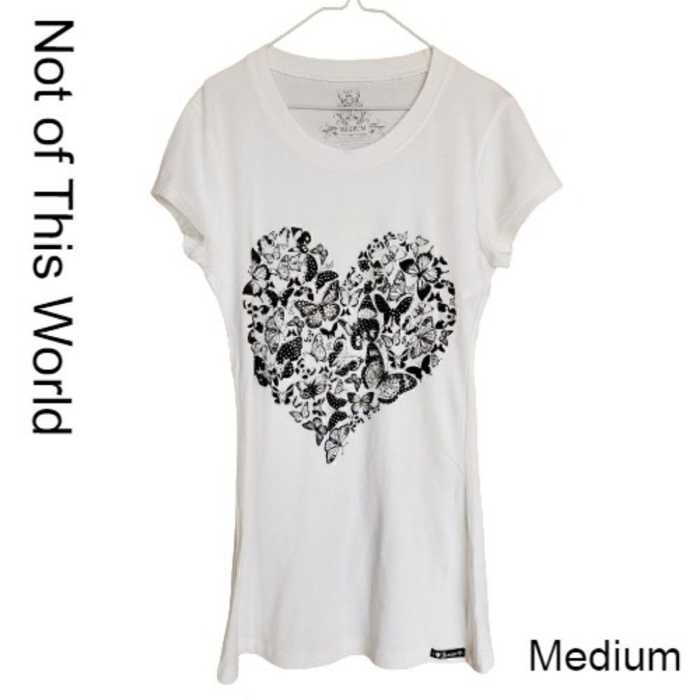 NoTW Women's Graphic Embellished Heart T-Shirt Medium